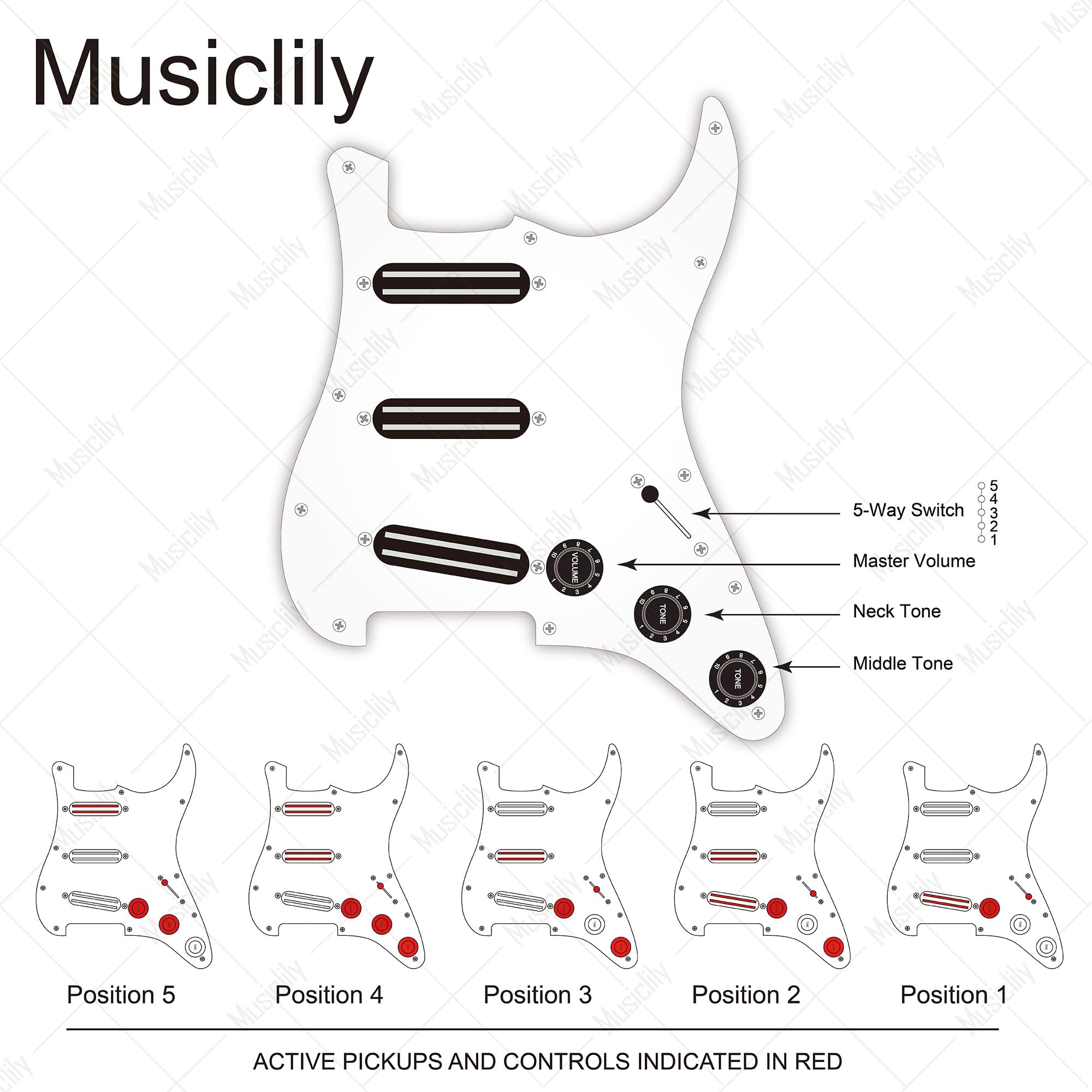 Amazon | Musiclily Basic SSSストラトキャスター用配線済み